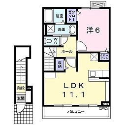 イズムユウ・D 1LDKの間取図画像