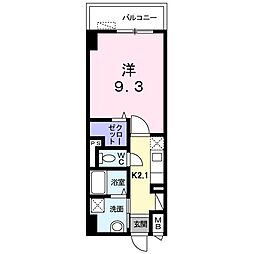 アメニティー万代 1Kの間取図画像