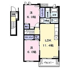 スターヒルH2 2LDKの間取図画像