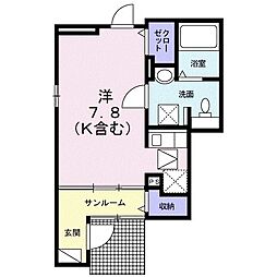 アーデル ワンルームの間取図画像