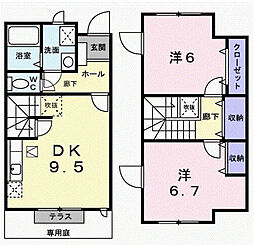 エトワール 2DKの間取図画像