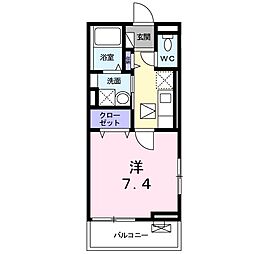 ブレヴィエ2 1Kの間取図画像