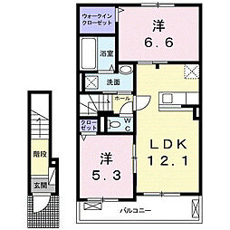 かがみCVO秋 2LDKの間取図画像
