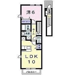 ユートピア2 1LDKの間取図画像