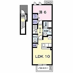 ウエストヒルズ3 1LDKの間取図画像