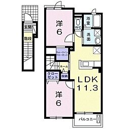 パンジーハウス 2LDKの間取図画像