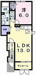 ポラリス3A 1LDKの間取図画像