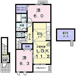 ベネッセレ光 2LDKの間取図画像