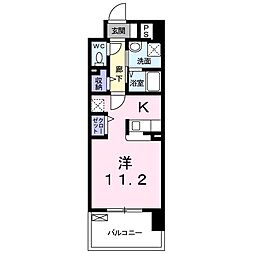 アムールガーデン陣原 1Kの間取図画像