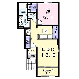 ヴィレッタドゥーエ2 1LDKの間取図画像
