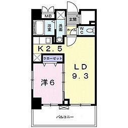 グランフィル 1LDKの間取図画像