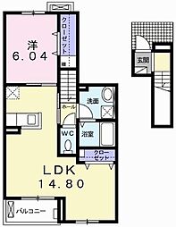 オーテリトワール 1LDKの間取図画像
