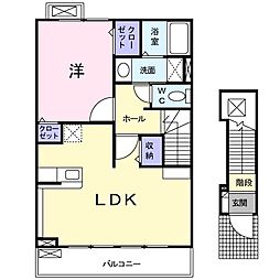 ミニョンカナージュ3 1LDKの間取図画像
