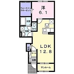 メゾンブローテH 1LDKの間取図画像