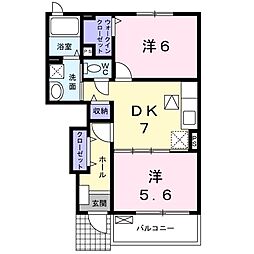ヴィラーズパーク 2DKの間取図画像