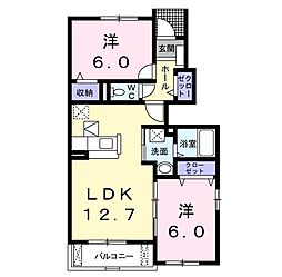 デスパシオ2 2LDKの間取図画像