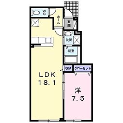 ステーションパーク壱番館 1LDKの間取図画像