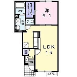 セクションレーヴ 1LDKの間取図画像