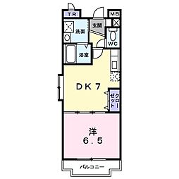 ヌウボーTK 1DKの間取図画像