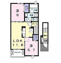 ひまわり3 2LDKの間取図画像