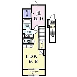 グランシャレー春日 1LDKの間取図画像