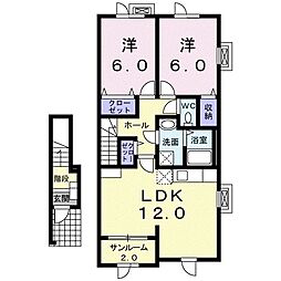 ウィステリア・S 2LDKの間取図画像