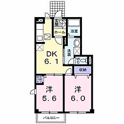 フォレスターB 2DKの間取図画像