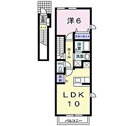 ヴィラミニョンA 1LDKの間取図画像
