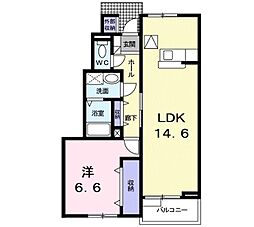 ルーナ・ジェーナ・パレス 1LDKの間取図画像