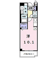 フォレブーシュ ワンルームの間取図画像