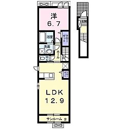 グローレ山崎2 1LDKの間取図画像