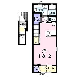 ヴェルディ燕P-4B ワンルームの間取図画像