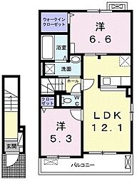ベルオーブ6 2LDKの間取図画像