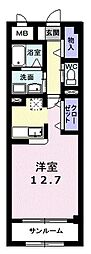 グラン・オーヴェルサン ワンルームの間取図画像