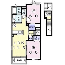 ディアベルジュ 2LDKの間取図画像