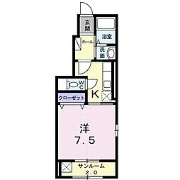 ロータス 1Kの間取図画像