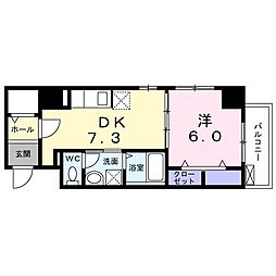 GrandMonde羽田 1DKの間取図画像