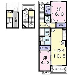 オーセンティック4 2LDKの間取図画像