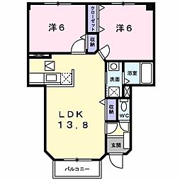 エスプワール 2LDKの間取図画像