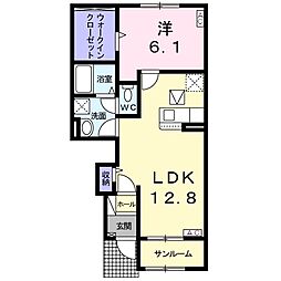 ビサイドアヴェニュー2 1LDKの間取図画像