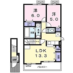 SUNLIT2 2LDKの間取図画像