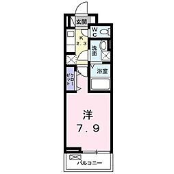 ルヴェール 1Kの間取図画像