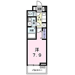 ルヴェール 1Kの間取図画像
