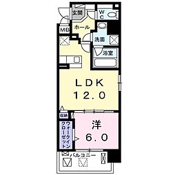 グラース滝井 1LDKの間取図画像