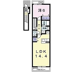 ラーマ1 1LDKの間取図画像