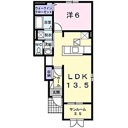 デーア2 1LDKの間取図画像