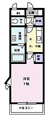 セモア・中山 1Kの間取図画像