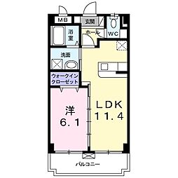クレアシオン 1LDKの間取図画像