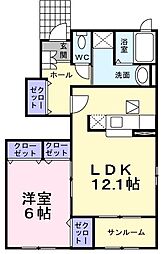 ヴィオラプレッソ2 1LDKの間取図画像