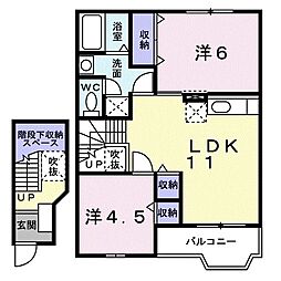 ヴィラ・モンターニュ 2LDKの間取図画像